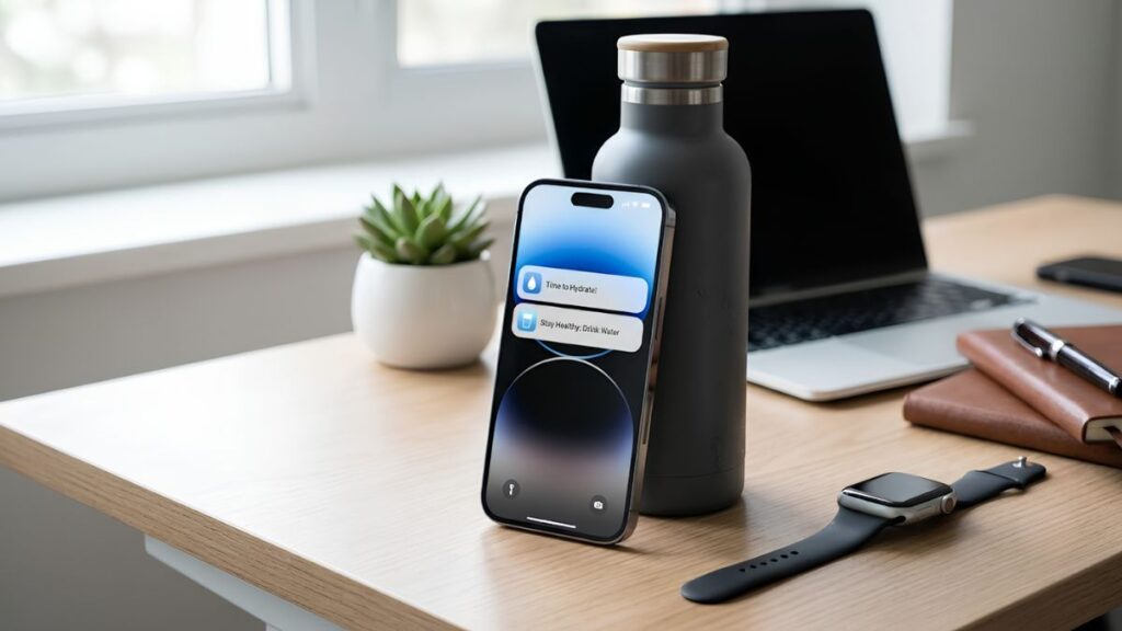 set reminders to drink water